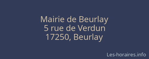 Mairie de Beurlay