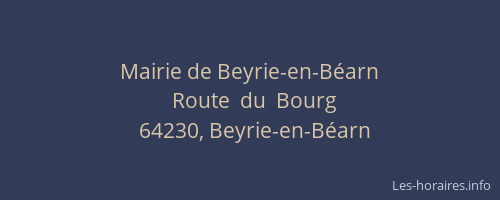 Mairie de Beyrie-en-B&eacute;arn
