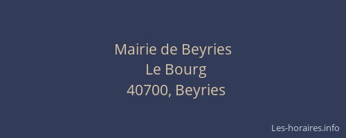 Mairie de Beyries