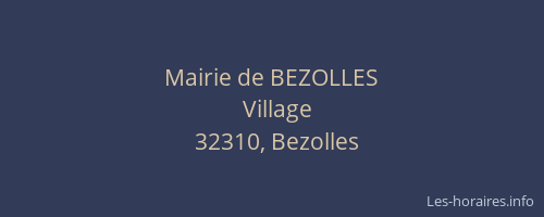 Mairie de BEZOLLES