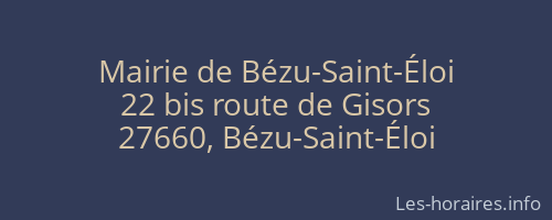 Mairie de Bézu-Saint-Éloi