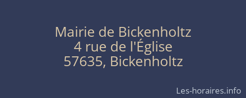 Mairie de Bickenholtz