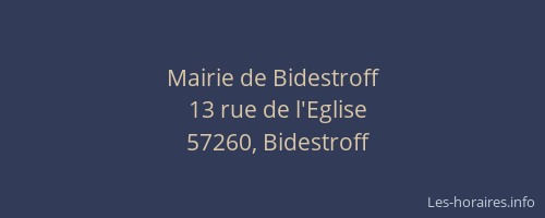 Mairie de Bidestroff