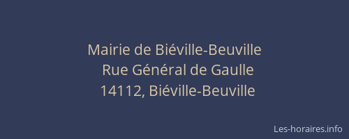 Mairie de Bi&eacute;ville-Beuville