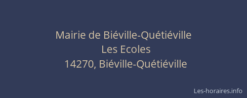 Mairie de Bi&eacute;ville-Qu&eacute;ti&eacute;ville