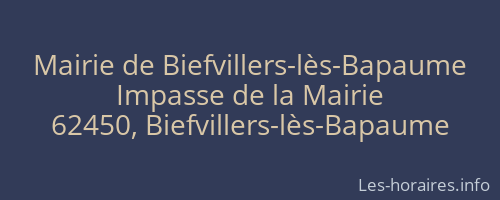 Mairie de Biefvillers-lès-Bapaume