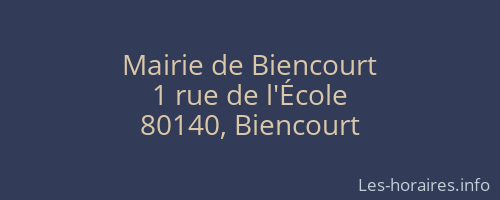 Mairie de Biencourt