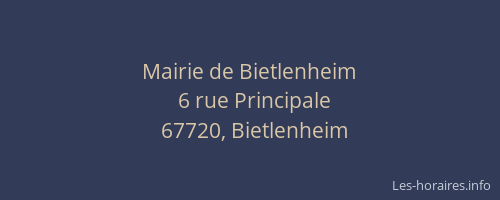 Mairie de Bietlenheim