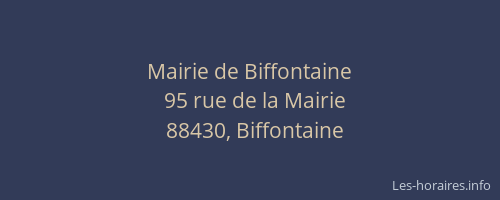 Mairie de Biffontaine
