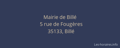 Mairie de Billé