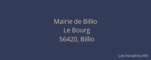 Mairie de Billio