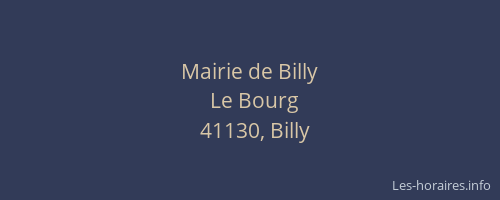 Mairie de Billy