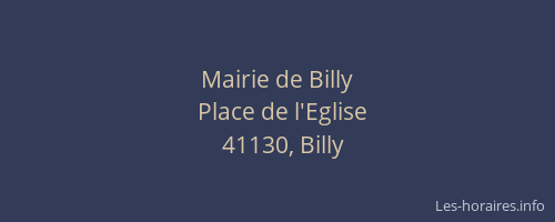 Mairie de Billy