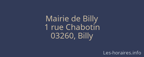 Mairie de Billy