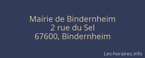 Mairie de Bindernheim