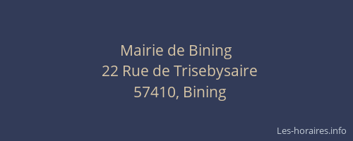 Mairie de Bining