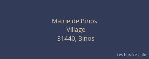Mairie de Binos