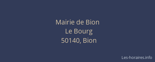 Mairie de Bion