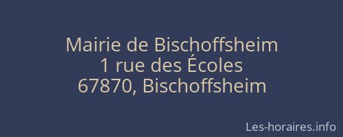 Mairie de Bischoffsheim
