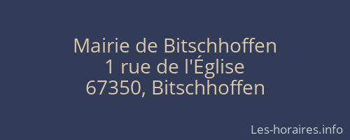 Mairie de Bitschhoffen