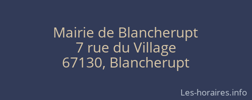 Mairie de Blancherupt