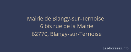 Mairie de Blangy-sur-Ternoise