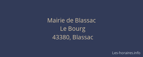 Mairie de Blassac