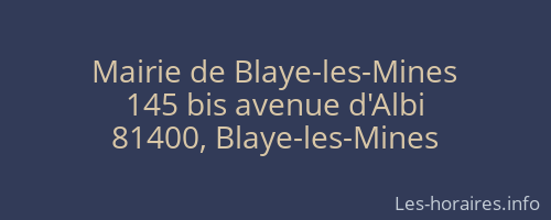 Mairie de Blaye-les-Mines