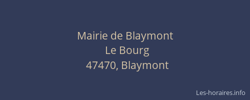 Mairie de Blaymont