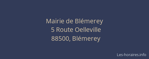 Mairie de Bl&eacute;merey