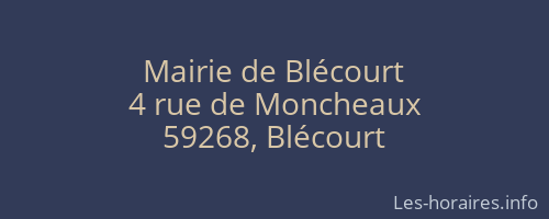Mairie de Blécourt