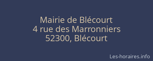 Mairie de Blécourt