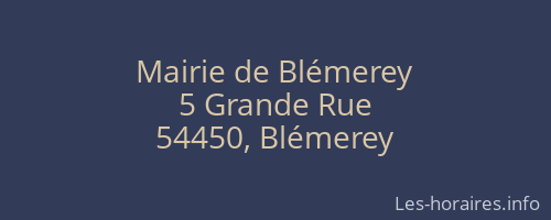 Mairie de Blémerey