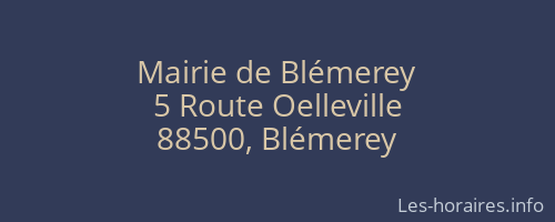 Mairie de Blémerey