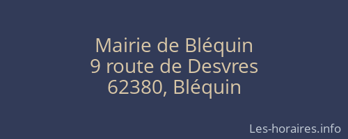 Mairie de Bléquin