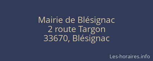 Mairie de Blésignac
