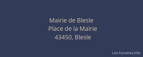 Mairie de Blesle