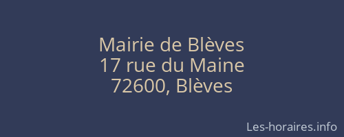 Mairie de Blèves