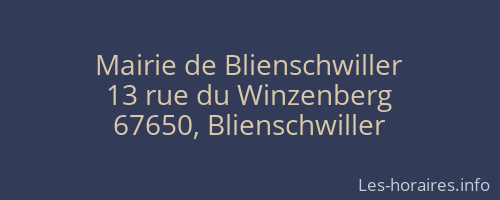 Mairie de Blienschwiller