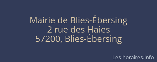 Mairie de Blies-Ébersing