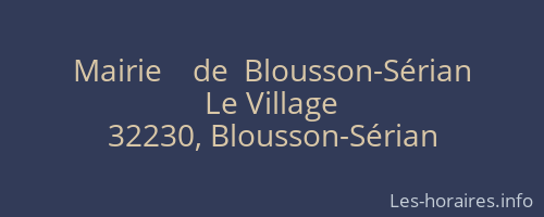 Mairie    de  Blousson-Sérian