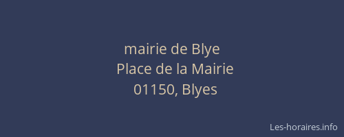 mairie de Blye