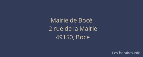 Mairie de Bocé