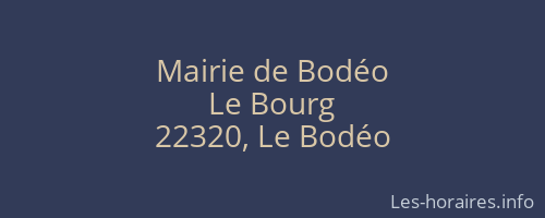Mairie de Bodéo