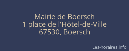 Mairie de Boersch