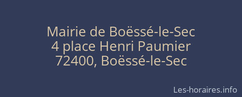 Mairie de Boëssé-le-Sec