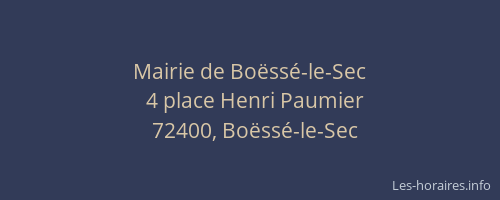 Mairie de Boëssé-le-Sec