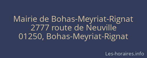 Mairie de Bohas-Meyriat-Rignat