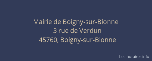 Mairie de Boigny-sur-Bionne