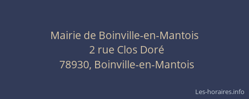 Mairie de Boinville-en-Mantois
